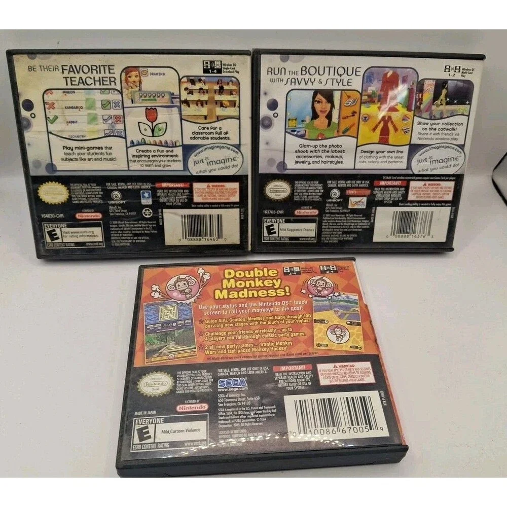 Lot of 3 Empty Nintendo DS - Cases with Artwork Only! No Games included